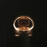 18k Yellow and White Gold Garnet and Diamond Fancy Two Band Ring Size 7
