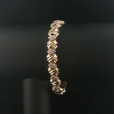 14k Yellow Gold and 1cttw Diamond Fancy X Link Bracelet 7.25"