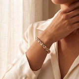 14k Yellow Gold and 1cttw Diamond Fancy X Link Bracelet 7.25"