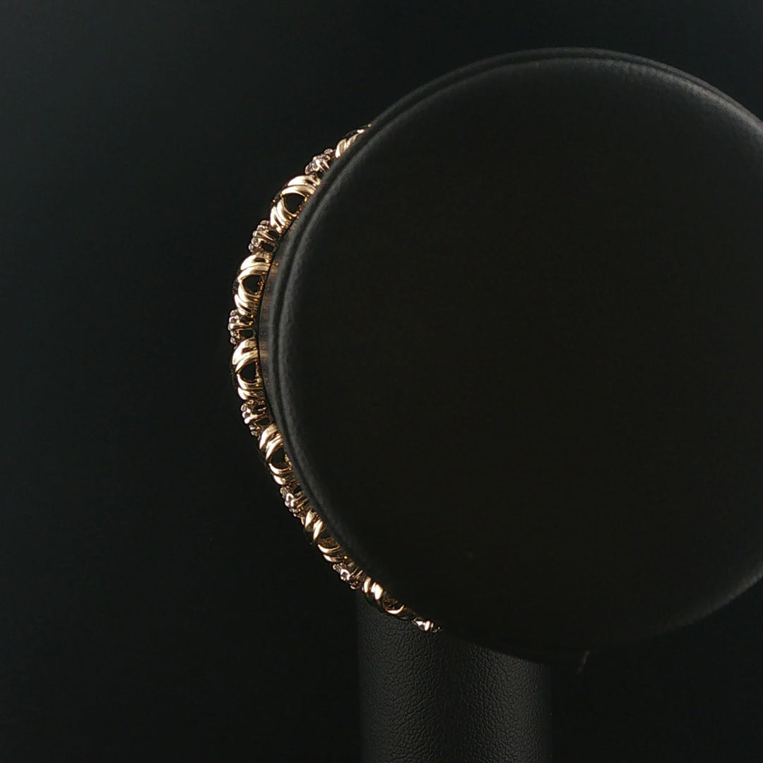 14k Yellow Gold and 1cttw Diamond Fancy X Link Bracelet 7.25"