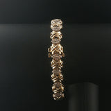 14k Yellow Gold and 1cttw Diamond Fancy X Link Bracelet 7.25"