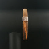 14k Yellow Gold and 0.15cttw Diamond Silky Wire Mesh Bracelet Italy 7.5"