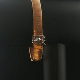 14k Yellow Gold and 0.15cttw Diamond Silky Wire Mesh Bracelet Italy 7.5"