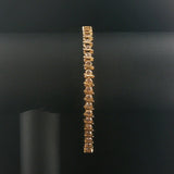14k Yellow Gold and 3cttw Diamond Solid S Link Vintage Tennis Bracelet 8"