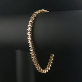 14k Yellow Gold and 3cttw Diamond Solid S Link Vintage Tennis Bracelet 8"