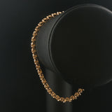 14k Yellow Gold and 3cttw Diamond Solid S Link Vintage Tennis Bracelet 8"