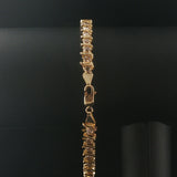 14k Yellow Gold and 3cttw Diamond Solid S Link Vintage Tennis Bracelet 8"