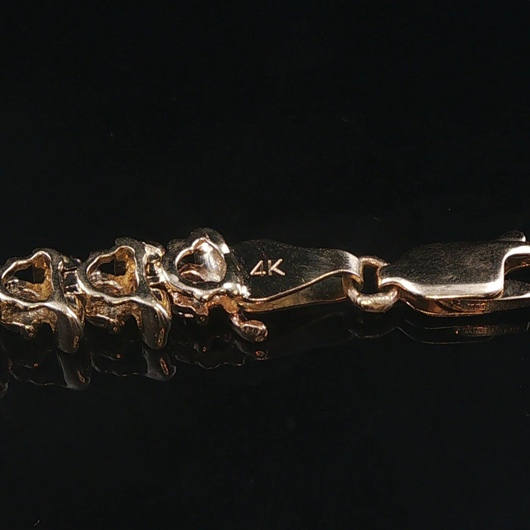 14k Yellow Gold and 3cttw Diamond Solid S Link Vintage Tennis Bracelet 8"