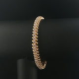 14k Yellow Gold and 2cttw Diamond 18g Solid Fancy Link Bracelet 7"