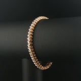 14k Yellow Gold and 2cttw Diamond 18g Solid Fancy Link Bracelet 7"
