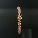 14k Yellow Gold and 2cttw Diamond 18g Solid Fancy Link Bracelet 7"