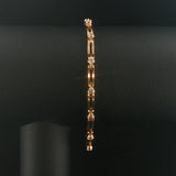 14k Yellow Gold and 0.75cttw Diamond 10g Bar Link Bracelet 7"