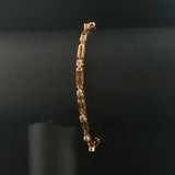 14k Yellow Gold and 0.75cttw Diamond 10g Bar Link Bracelet 7"