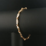 14k Yellow Gold and 0.75cttw Diamond 10g Bar Link Bracelet 7"