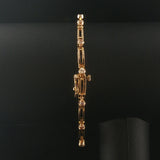 14k Yellow Gold and 0.75cttw Diamond 10g Bar Link Bracelet 7"