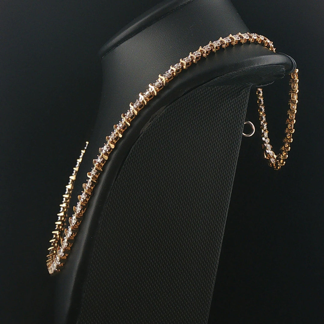 14k Yellow Gold 2.50cttw Diamond Graduated S Link Vintage Tennis Necklace 16"