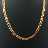 14k Yellow Gold and 0.63cttw Bezel Set Diamond 24g Fancy Link Necklace 16"