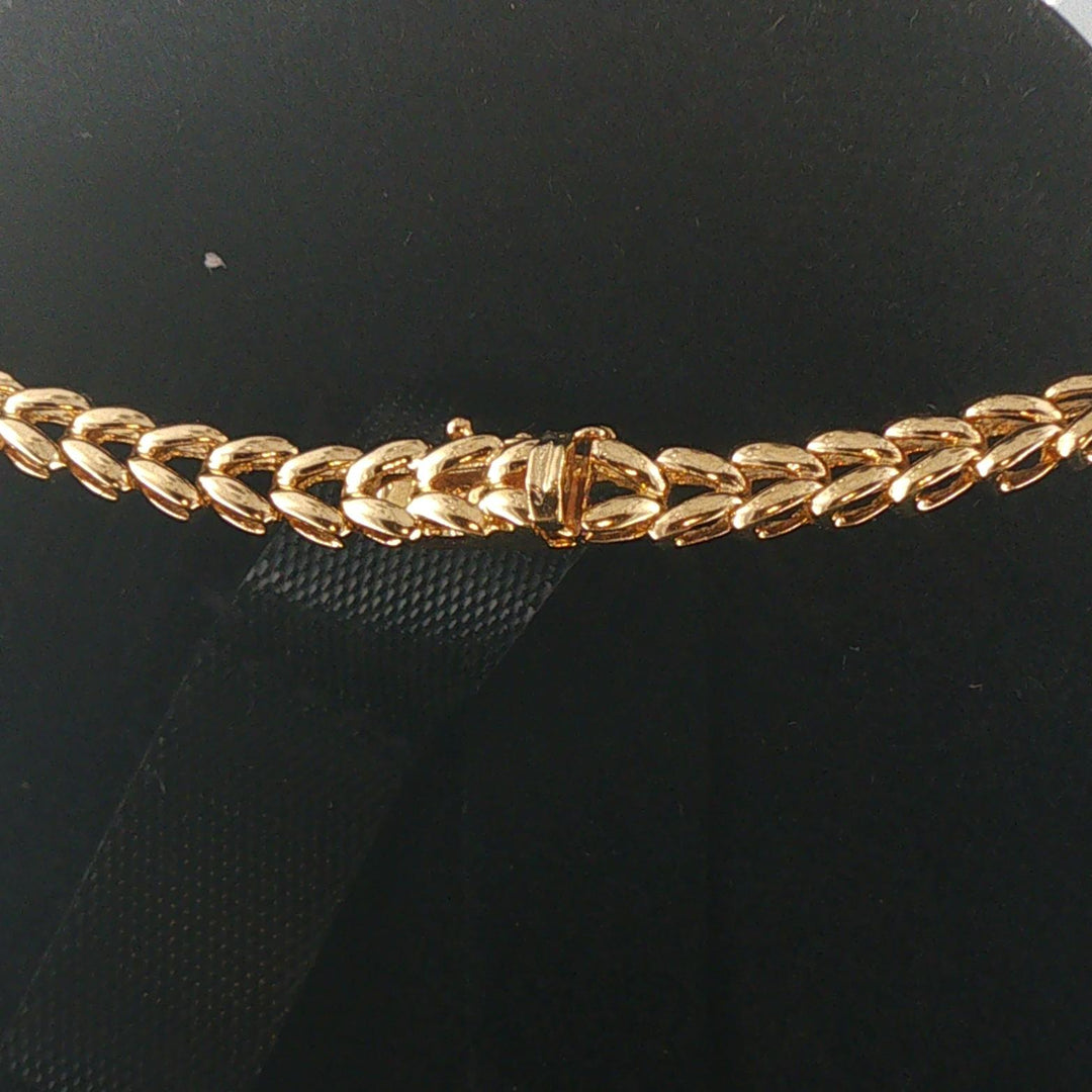14k Yellow Gold and 0.63cttw Bezel Set Diamond 24g Fancy Link Necklace 16"