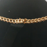 14k Yellow Gold and 0.63cttw Bezel Set Diamond 24g Fancy Link Necklace 16"
