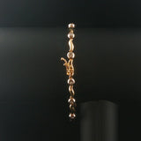 14k Yellow and White Gold 0.65cttw Diamond Bar Link Bracelet 7"