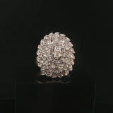 14k White Gold and 1.50cttw Diamond Vintage Large Cluster Ring Size 8.5
