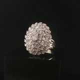 14k White Gold and 1.50cttw Diamond Vintage Large Cluster Ring Size 8.5