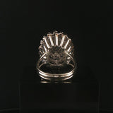 14k White Gold and 1.50cttw Diamond Vintage Large Cluster Ring Size 8.5