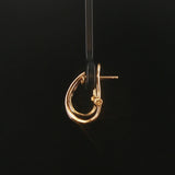 14k Yellow Gold and 0.10cttw Diamond Small Hoop Earrings 0.50"