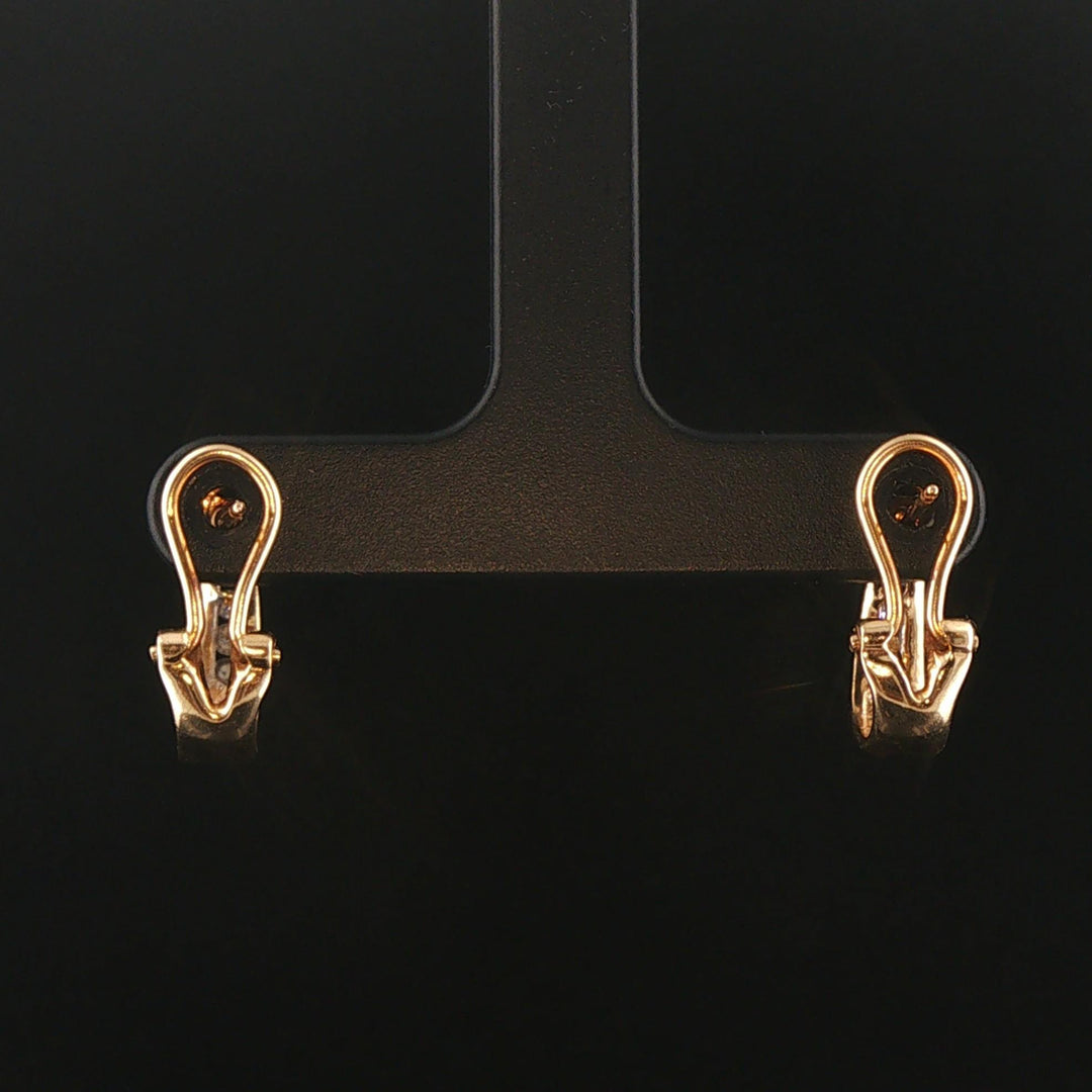 14k Yellow Gold and 0.10cttw Diamond Small Hoop Earrings 0.50"