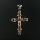 14k White Gold and 1cttw Diamond 16.5g Large Vintage Cross Pendant 3"