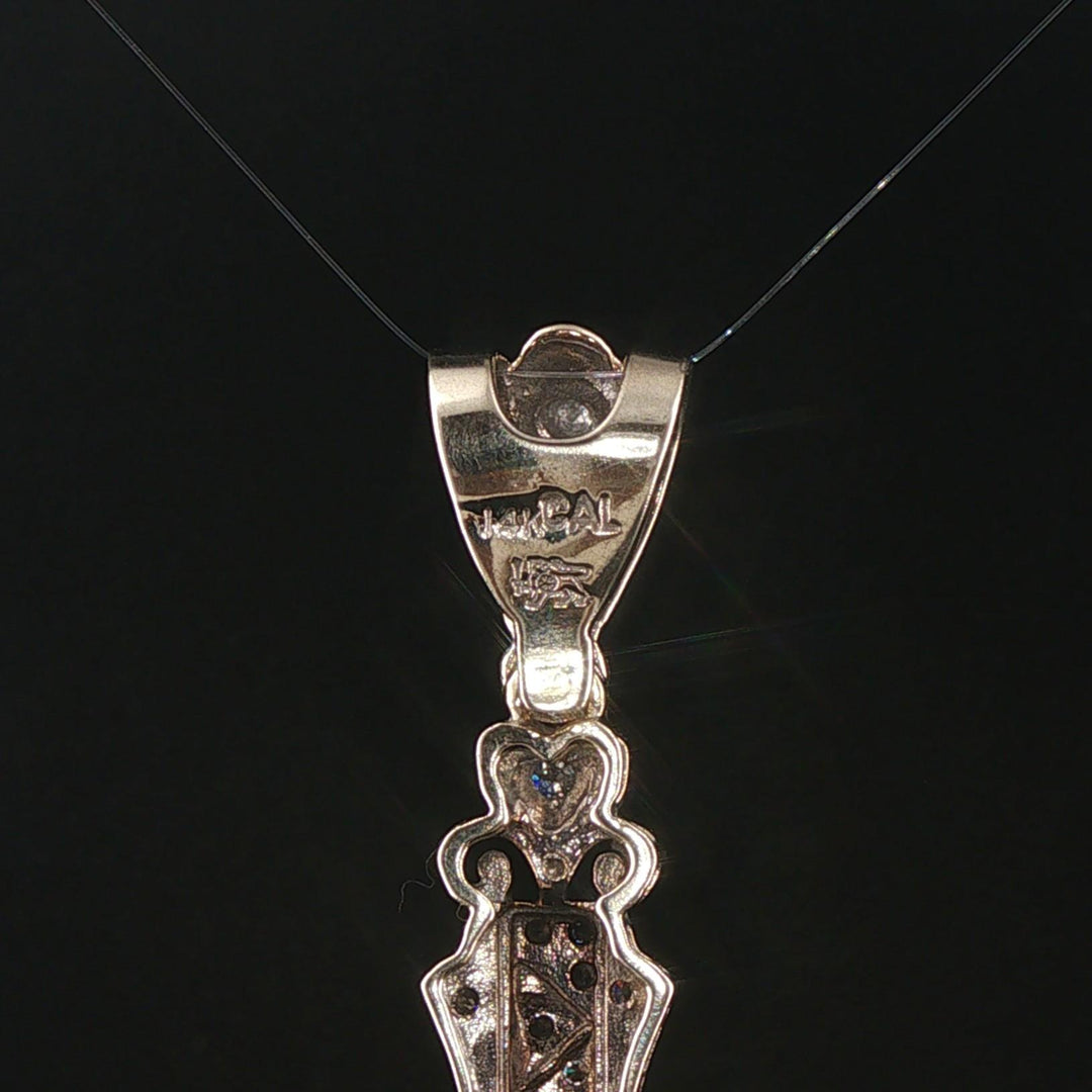 14k White Gold and 1cttw Diamond 16.5g Large Vintage Cross Pendant 3"