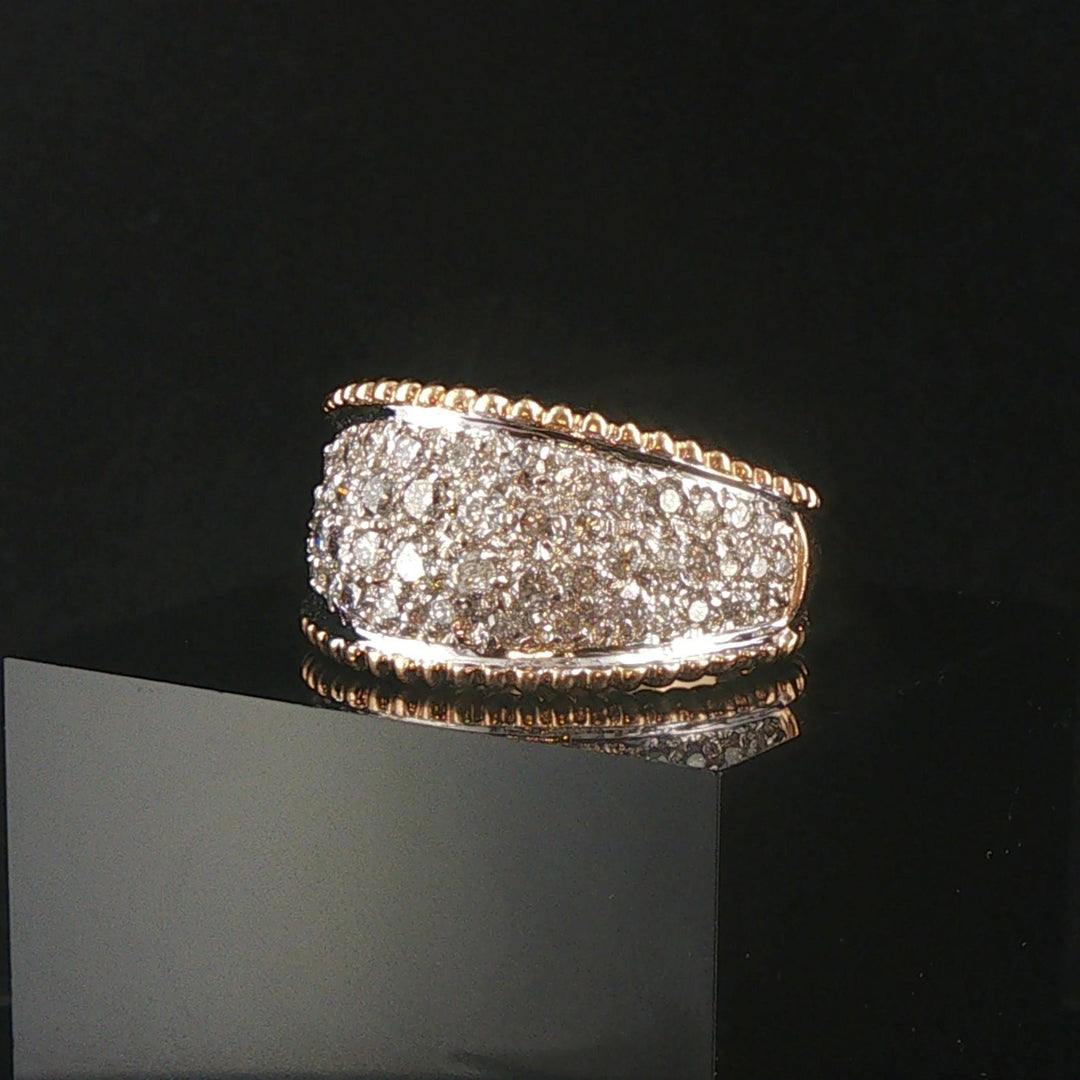 14k Yellow and White Gold 1.50cttw Pave Diamond Graduated Band Ring Size 12