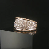 14k Yellow and White Gold 1.50cttw Pave Diamond Graduated Band Ring Size 12