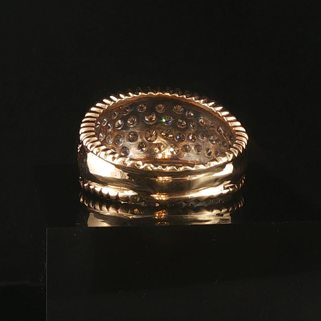 14k Yellow and White Gold 1.50cttw Pave Diamond Graduated Band Ring Size 12