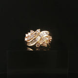 14k Yellow Gold and 1cttw Round and Baguette Diamond Ladies Ring Size 6