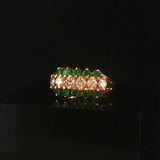 14k Yellow Gold Emerald and 0.50cttw Diamond Band Ring Size 4.25