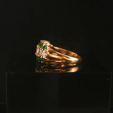 14k Yellow Gold Emerald and 0.50cttw Diamond Band Ring Size 4.25