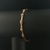 14k Yellow Gold 0.25cttw Diamond Fancy Link Bracelet 7"