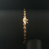 14k Yellow Gold 0.25cttw Diamond Fancy Link Bracelet 7"