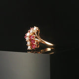 14k Yellow Gold Ruby and 0.42cttw Diamond Ladies Ring Size 6