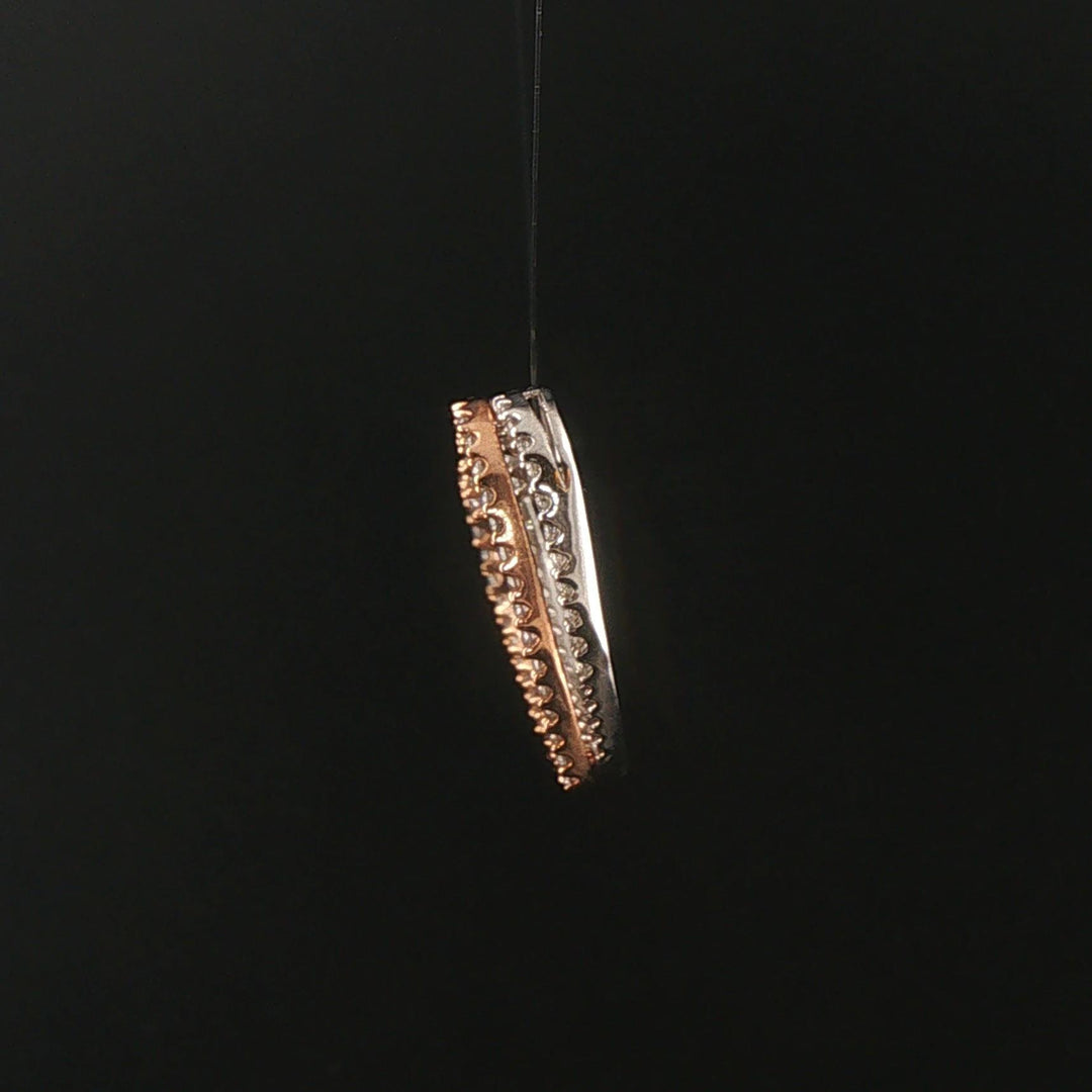 14k Rose and White Gold and 0.40cttw Diamond Two Heart Pendant