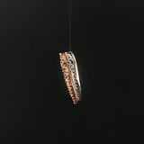 14k Rose and White Gold and 0.40cttw Diamond Two Heart Pendant