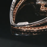 14k Rose and White Gold and 0.40cttw Diamond Two Heart Pendant