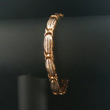 10k Yellow Gold and 1cttw Baguette Diamond 16.3g Fancy Link Bracelet 7.25"