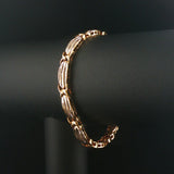 10k Yellow Gold and 1cttw Baguette Diamond 16.3g Fancy Link Bracelet 7.25"