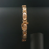 10k Yellow Gold and 1cttw Baguette Diamond 16.3g Fancy Link Bracelet 7.25"