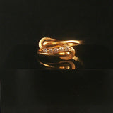 18k Yellow Gold and 0.10cttw Diamond Vintage Fancy Ring Size 6