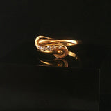 18k Yellow Gold and 0.10cttw Diamond Vintage Fancy Ring Size 6