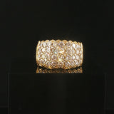 18k Yellow Gold and 2cttw Diamond Heavy Cluster Ring Size 7