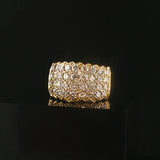 18k Yellow Gold and 2cttw Diamond Heavy Cluster Ring Size 7